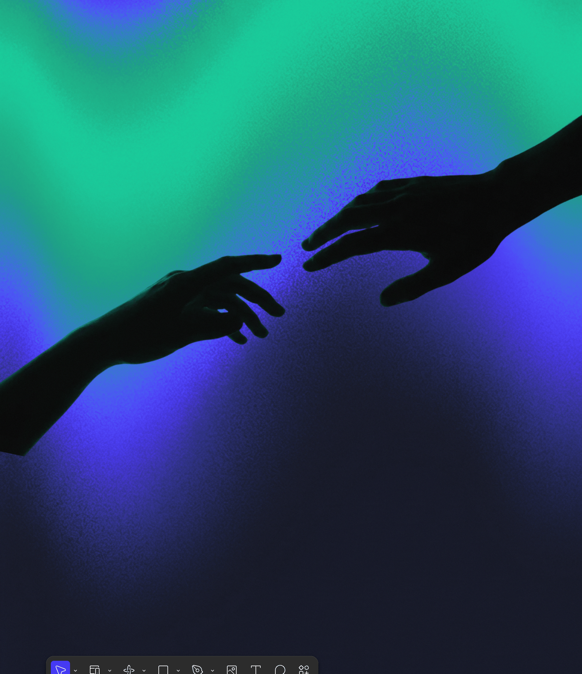 Stylized blue duotone portrait of a person facing the camera with arms crossed